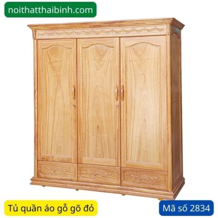 Tủ áo gỗ gõ đỏ MS 2834