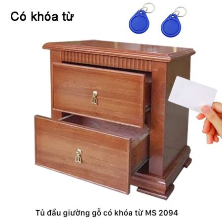 Tủ đầu giường gỗ tự nhiên có khóa từ MS 3094 | GIAO HỎA TỐC TPHCM