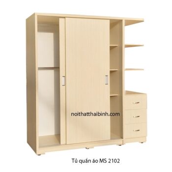 Tủ quần áo 2 cánh trượt đẹp MS 2102