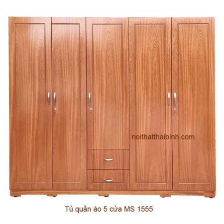 Tủ quần áo 5 cửa MS 1555 Giá bán= 14,000,000đ giảm còn= 12,000,000đ