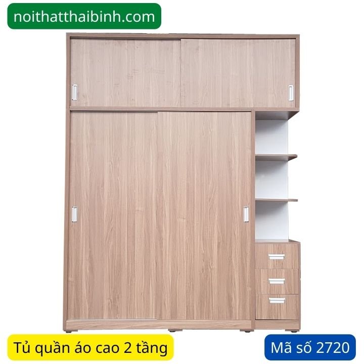 Tủ quần áo 2 tầng đẹp MS 2720 1 Tủ quần áo 2 tầng đẹp MS 2720