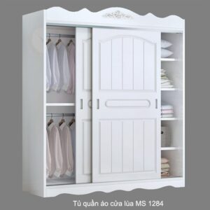 Tủ quần áo cửa lùa màu trắng MS 1284 Giá bán = 10.000.000đ giảm còn = 8.000.000đ