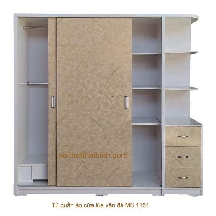 Tủ quần áo cửa lùa vân đá MS 1151 Giá bán = 11.500.000đ giảm còn= 9.500.000đ 1 Tủ quần áo cửa lùa vân đá MS 1151 Giá bán = 11.500.000đ giảm còn= 9.500.000đ