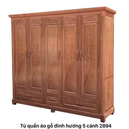 Tủ quần áo gỗ đinh hương 5 cánh MS 2904