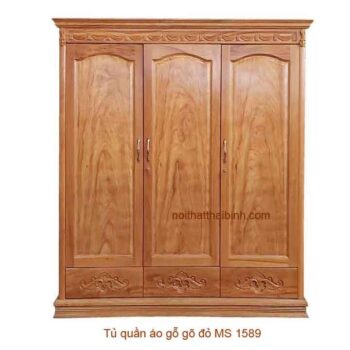 Tủ quần áo gỗ gõ đỏ tự nhiên MS 1589 Giá bán= 39,000,000đ giảm còn= 29,000,000đ