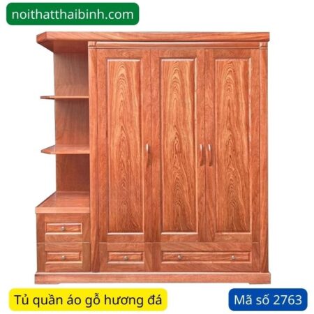 Tủ quần áo gỗ hương đá MS 2763