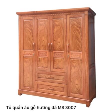 Tủ quần áo gỗ hương đá MS 3007
