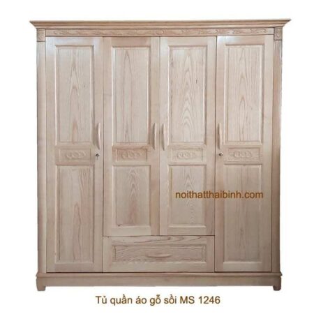 Tủ quần áo gỗ sồi cao cấp MS 1246 Giá bán = 13.500.000 đ giảm còn = 12.500.000 đ