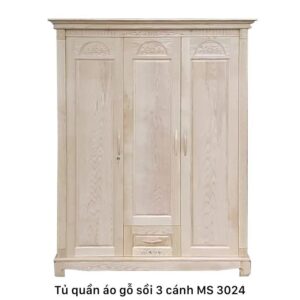 Tủ áo gỗ sồi 3 cánh gỗ tự nhiên MS 3024