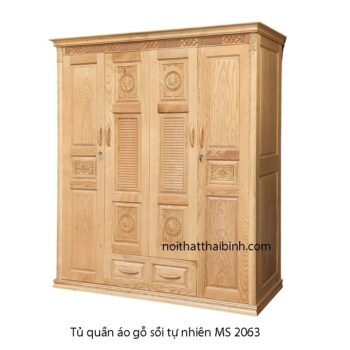 Tủ quần áo gỗ sồi tự nhiên MS 2063