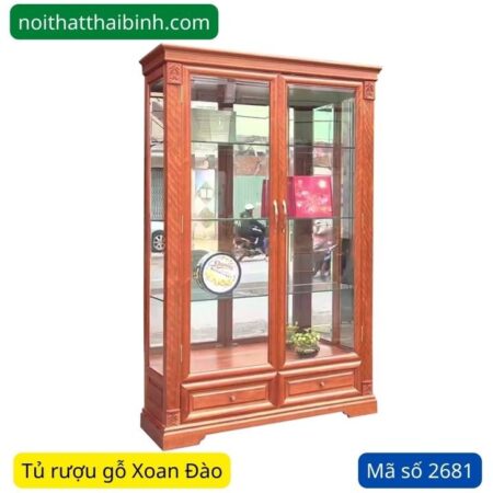 Tủ rượu gỗ xoan đào MS 2681
