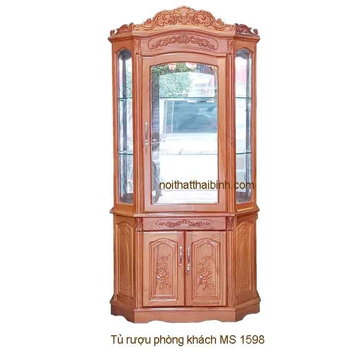 Tủ rượu gỗ gõ đỏ MS 1598 1 Tủ rượu gỗ gõ đỏ MS 1598