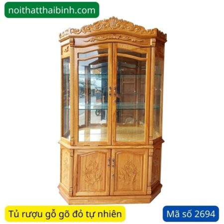 Tủ rượu gõ đỏ MS 2694