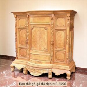 Bàn thờ gỗ gõ đỏ đẹp MS 2690 | GIAO HỎA TỐC TPHCM