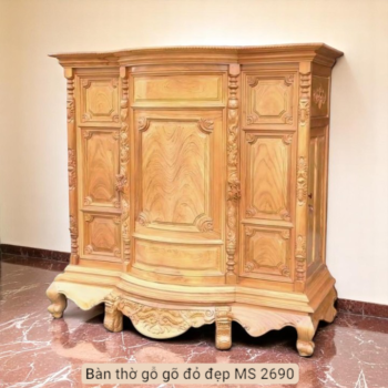 Bàn thờ gỗ gõ đỏ đẹp MS 2690 | GIAO HỎA TỐC TPHCM