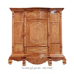 Tủ thờ gỗ gõ đỏ chạm MS 1185 | GIAO HỎA TỐC TPHCM