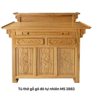 Bàn thờ gỗ gõ đỏ có tủ bên dưới MS 2882 | GIAO HỎA TỐC TPHCM