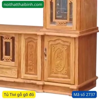 Kệ tivi gỗ gõ đỏ kết hợp tủ rượu MS 2737 11 Kệ tivi gỗ gõ đỏ kết hợp tủ rượu MS 2737