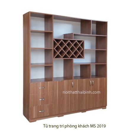 Tủ trang trí phòng khách đẹp MS 2019