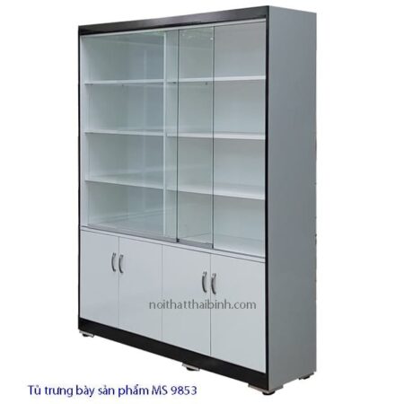 Tủ kính trưng bày sản phẩm MS 9853 Giá 1m6 = 6.700.000 đ