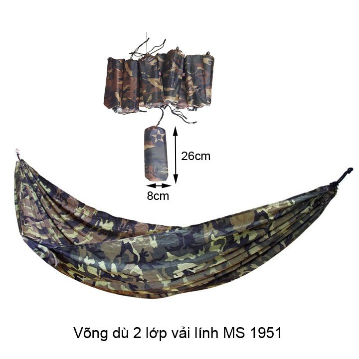 Võng dù 2 lớp vải lính MS 1951 1 Võng dù 2 lớp vải lính MS 1951
