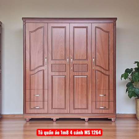 Tủ quần áo 1m8 4 cánh MS 1264
