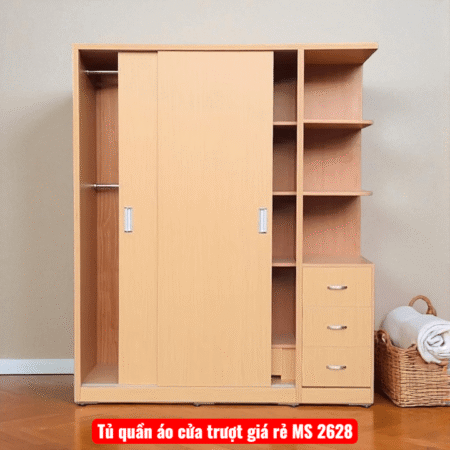Tủ quần áo cửa trượt giá rẻ MS 2628