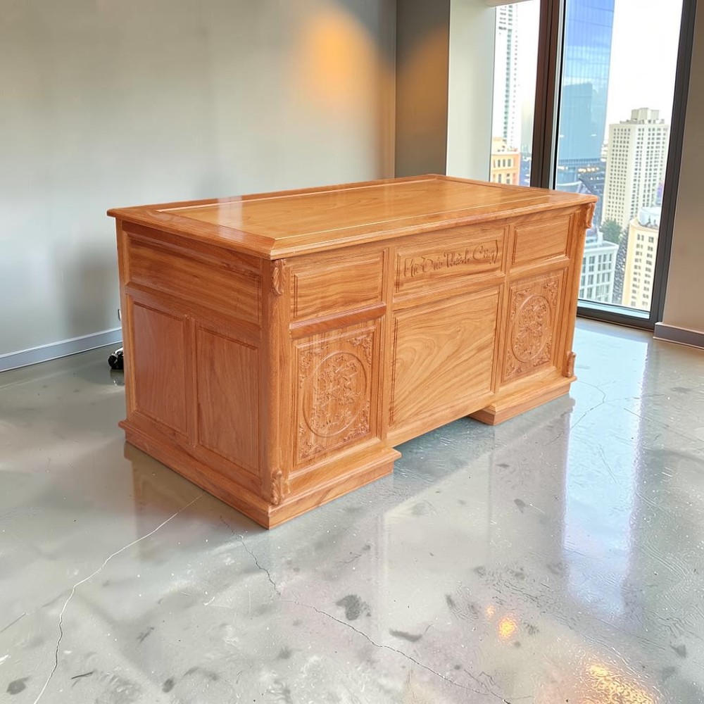 Bàn làm việc gỗ tự nhiên 1m2