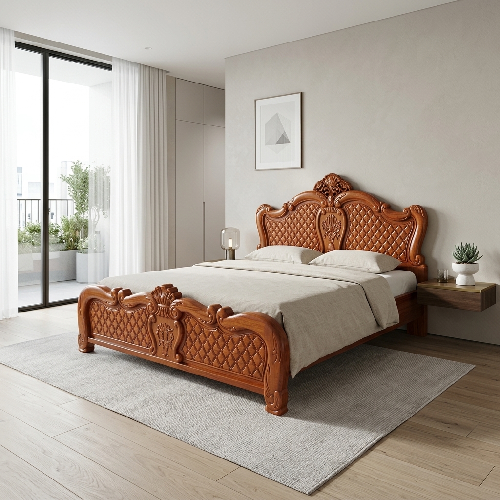 Top 50 Mẫu Giường Ngủ Giá Rẻ Bền Đẹp Tận Xưởng TPHCM 2026 48 Mẫu giường ngủ giá rẻ gỗ xoan đào hiện đại Nội Thất Thái Bình