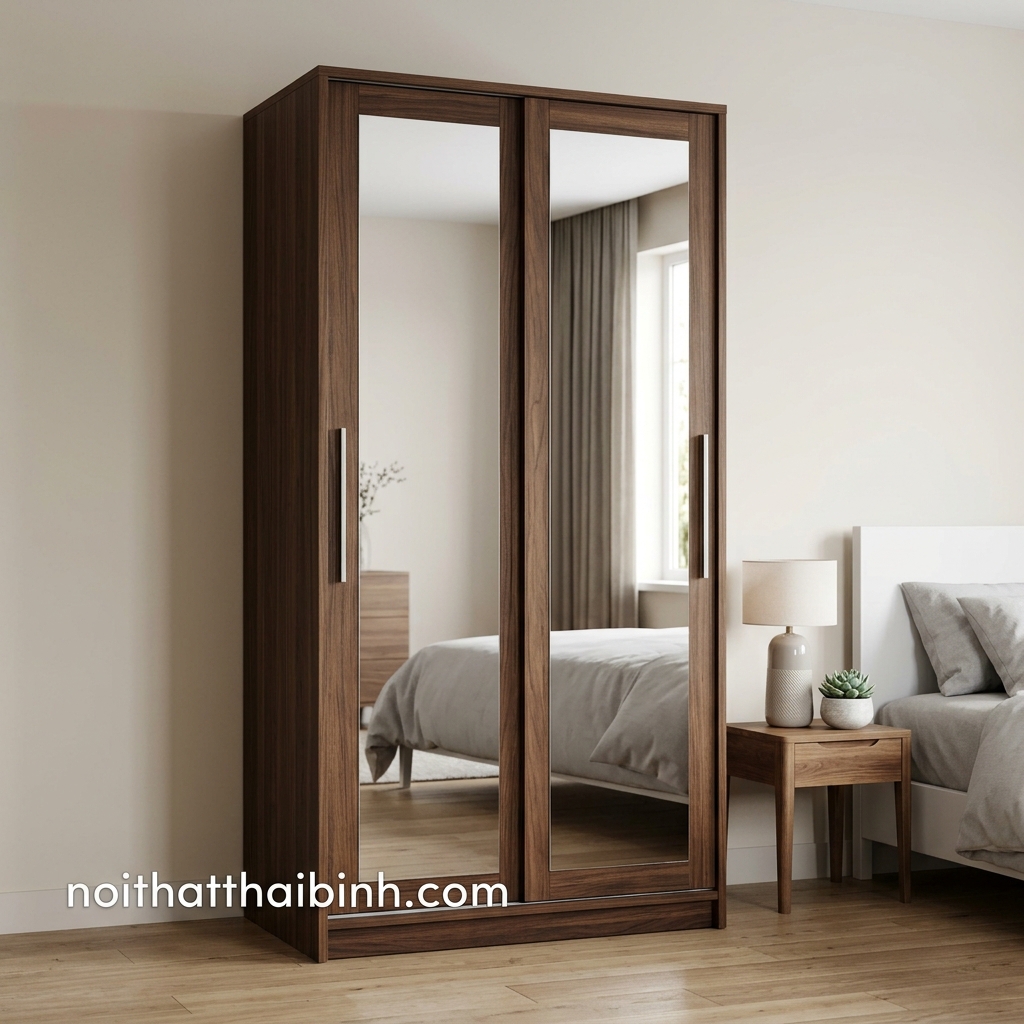 Tủ Quần Áo Cánh Lật Tích Hợp Gương Soi Toàn Thân