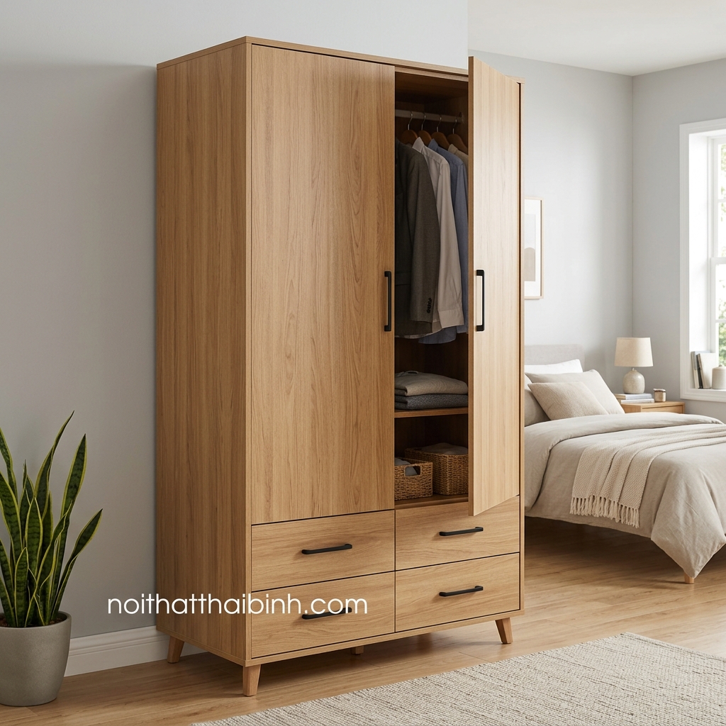 Tủ Quần Áo Gỗ MDF Chống Ẩm Dành Cho Căn Hộ