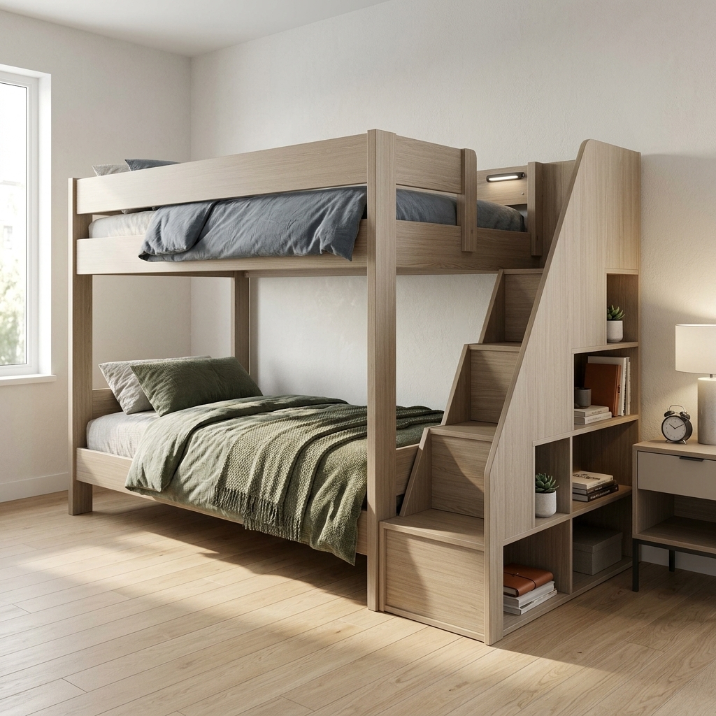 Top 30 Mẫu Giường 2 Tầng Người Lớn và giường tầng trẻ em Đẹp Bền Hot Nhất 2026 50 Giường tầng người lớn cầu thang ngoài có ngăn kéo đa năng