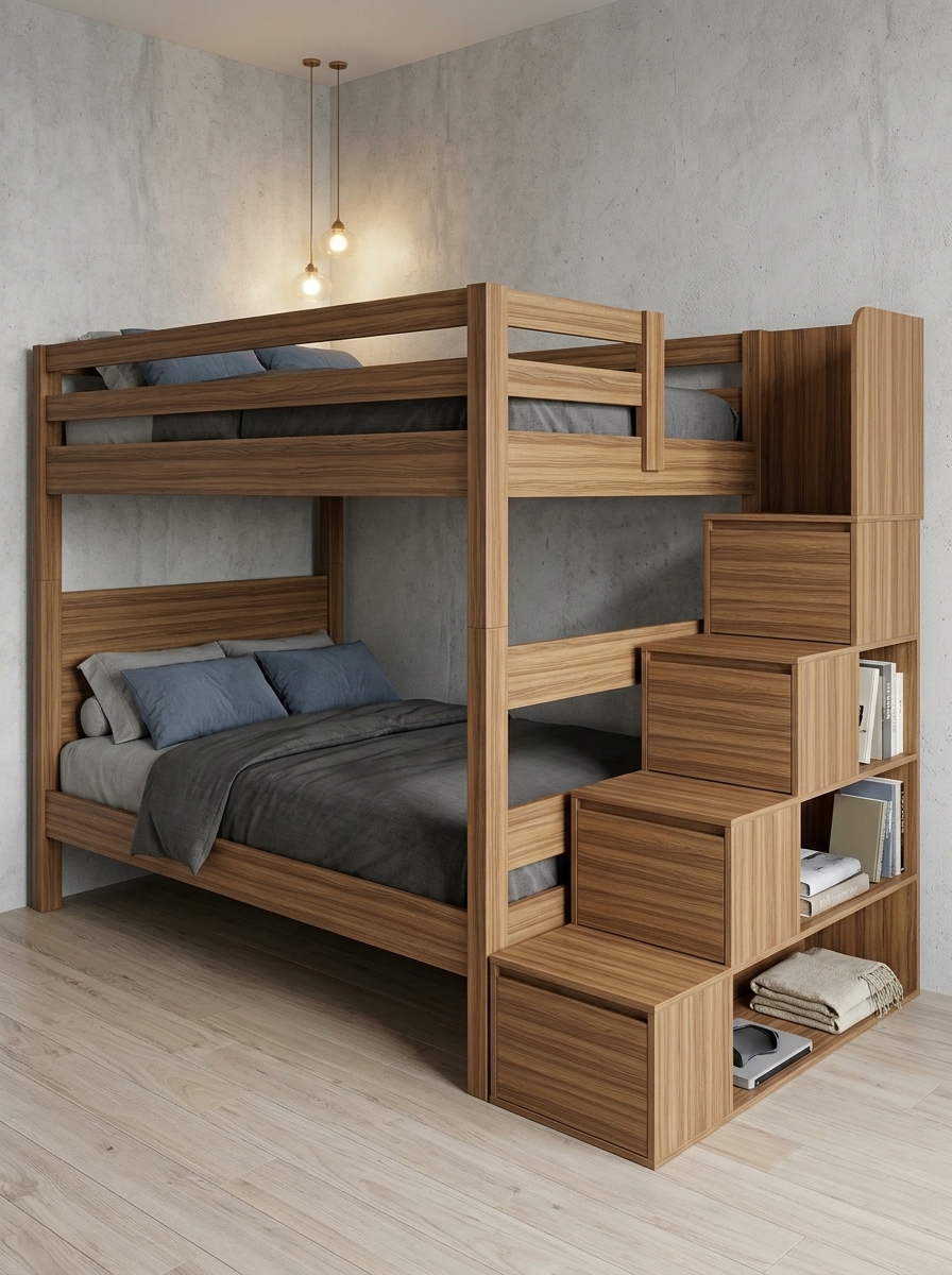 Top 30 Mẫu Giường 2 Tầng Người Lớn và giường tầng trẻ em Đẹp Bền Hot Nhất 2026 29 Mẫu giường 2 tầng người lớn gỗ cao cấp Nội Thất Thái Bình
