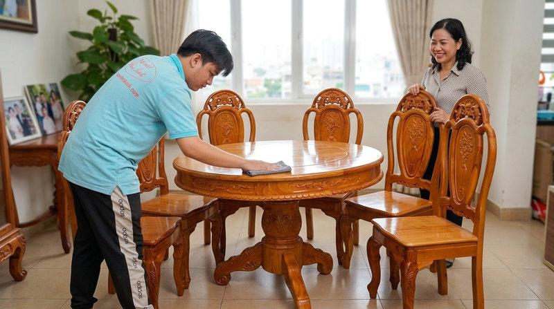 Bàn ăn gỗ tại Quận 6: Bền đẹp, bảo hành dài lâu 5 Bàn ăn gỗ tại Quận 6 độ bền cao dùng lâu năm