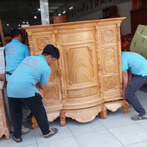 Tủ thờ bụng phệ gỗ gõ đỏ tự nhiên 3468