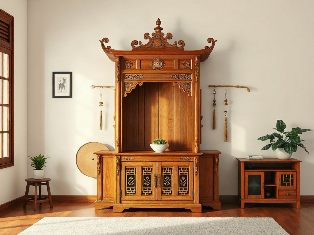 Cách bài trí tủ thờ hợp phong thủy - Chọn ngày giờ tốt và nghi thức khi lập bàn thờ mới