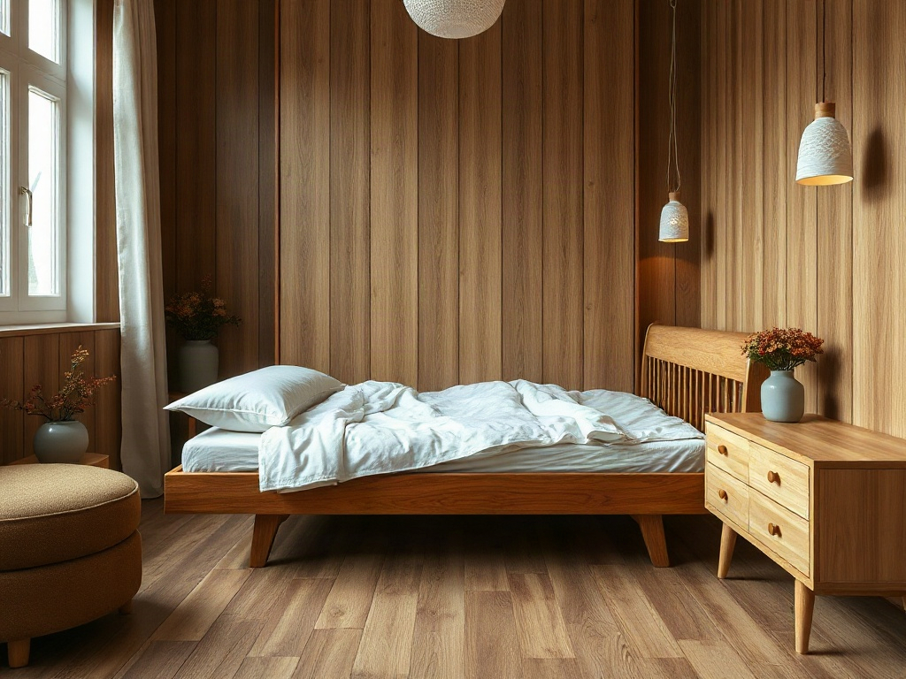 Giường xếp gấp gọn đa năng: Giải pháp tiết kiệm không gian tối ưu 13 Giường xếp khung gỗ trong phòng ngủ ấm cúng