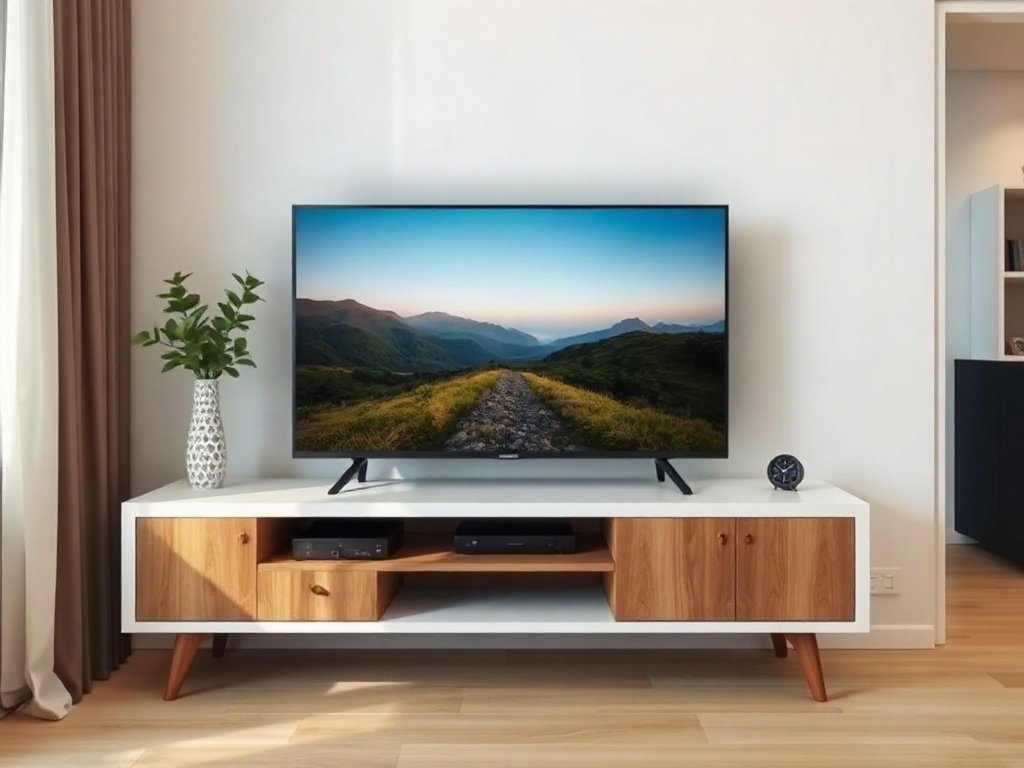 5 loại kệ tivi phù hợp mọi nội thất hiện đại và truyền thống 23 Kệ tivi hiện đại với tivi màn hình phẳng