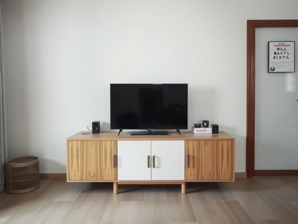 8 điều cần tránh khi đặt kệ tivi trong phòng khách 7 Kệ tivi tối giản với ít đồ