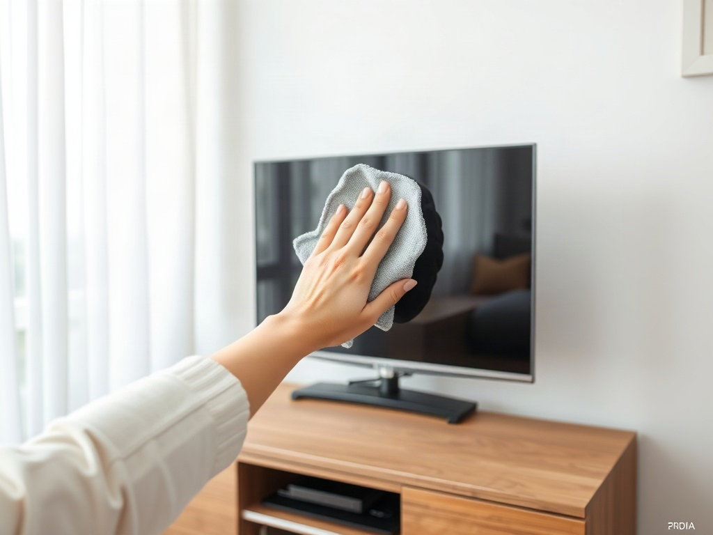 7 Yếu Tố Ảnh Hưởng Tuổi Thọ Kệ Tivi Bạn Cần Biết 13 Lau chùi kệ tivi bằng khăn mềm