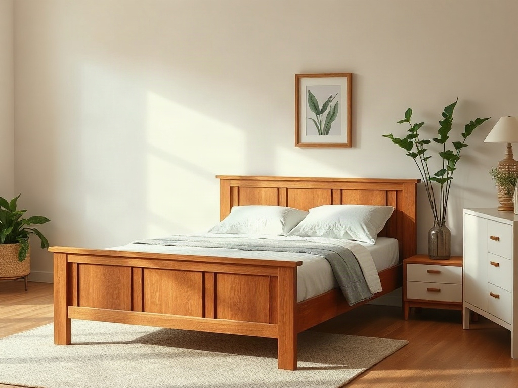 Mẫu giường gỗ đơn giản đẹp - Ưu điểm thực tế của giường gỗ đơn giản mà thợ mộc chứng kiến