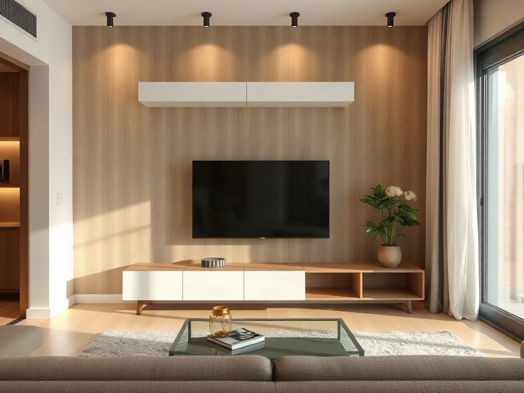 5 loại kệ tivi phù hợp mọi nội thất hiện đại và truyền thống 27 Phòng khách hiện đại với kệ tivi tinh gọn
