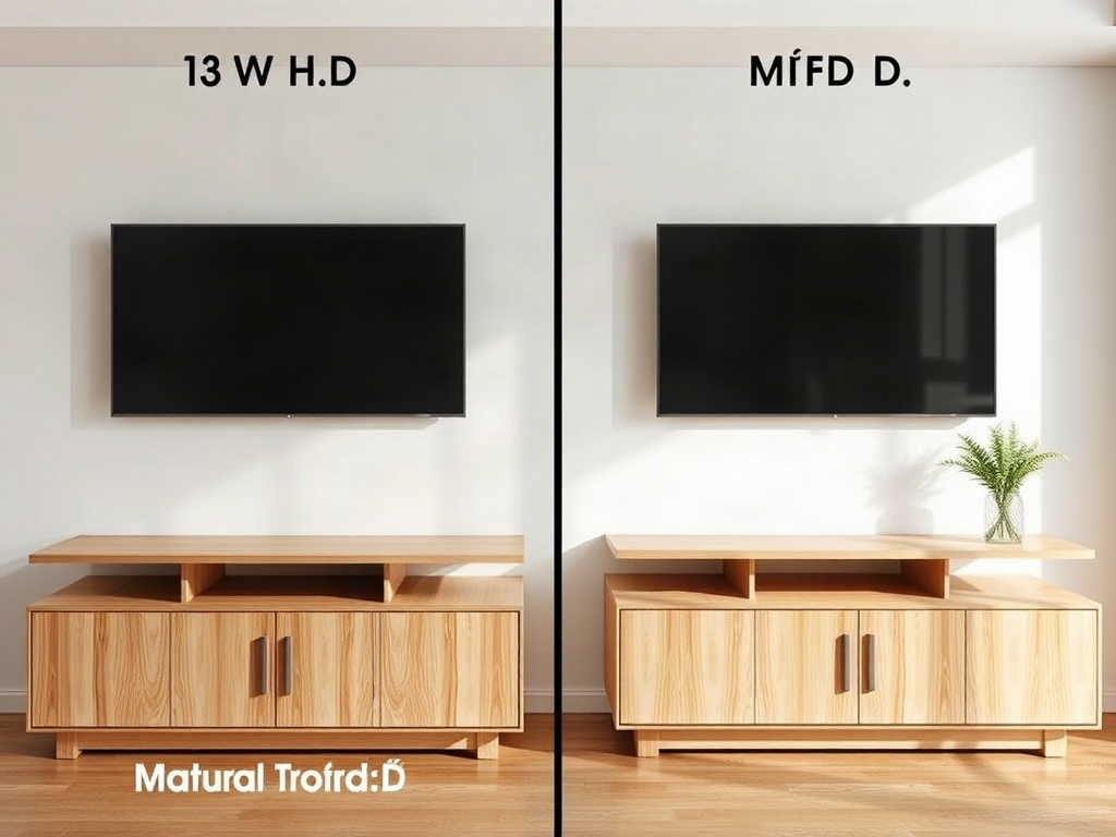7 Yếu Tố Ảnh Hưởng Tuổi Thọ Kệ Tivi Bạn Cần Biết 3 So sánh kệ tivi gỗ tự nhiên và MDF