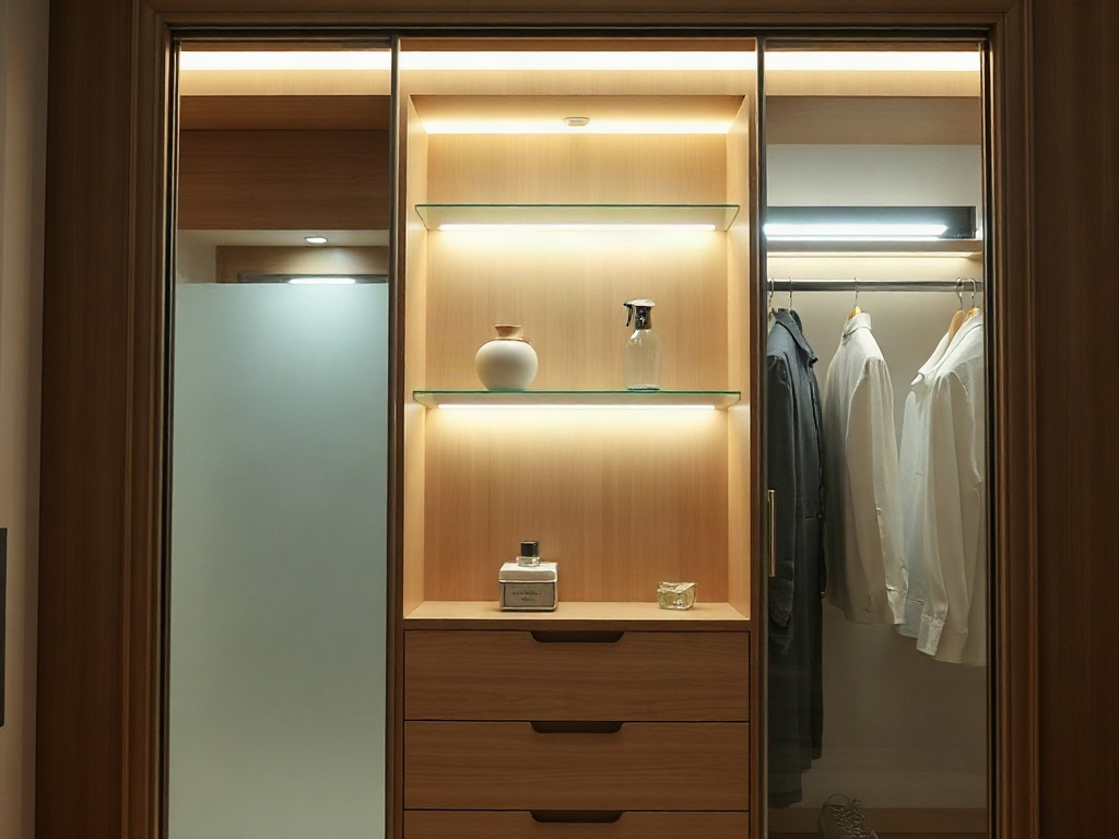 6 Dấu Hiệu Tủ Quần Áo Kém Phong Thủy Bạn Cần Biết 35 Tủ quần áo ánh sáng tốt với kính và LED