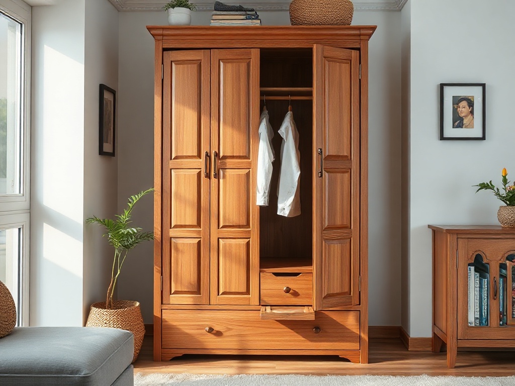 Tủ quần áo gỗ xoan đào sang trọng - Mẹo nhận biết gỗ xoan đào thật, tránh mua nhầm hàng kém chất lượng
