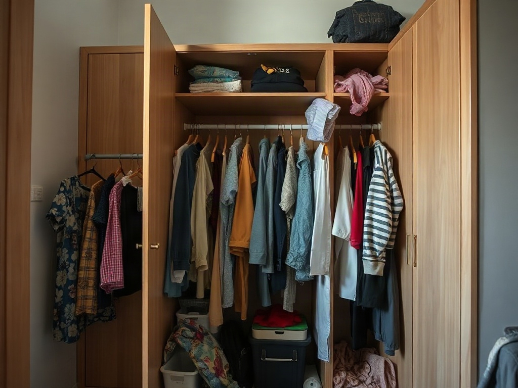 6 Dấu Hiệu Tủ Quần Áo Kém Phong Thủy Bạn Cần Biết 3 Tủ quần áo lộn xộn không ngăn nắp