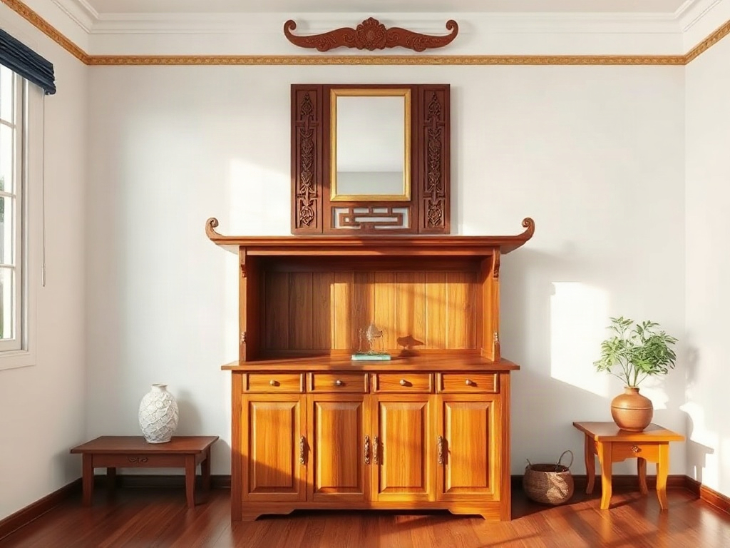 4 Mẹo Nhỏ Tủ Thờ Luôn Ngăn Nắp Và Gọn Gàng 28 Tủ thờ gỗ trong phòng sáng và thoáng mát