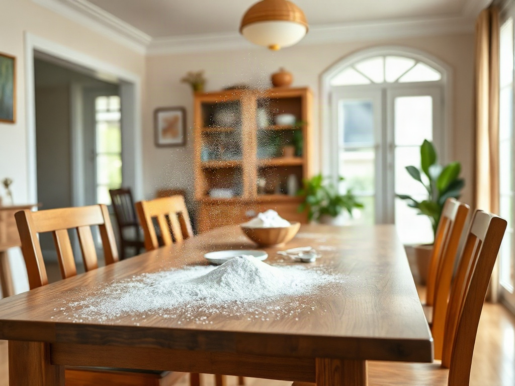 Baking soda khử mùi trên bàn ăn