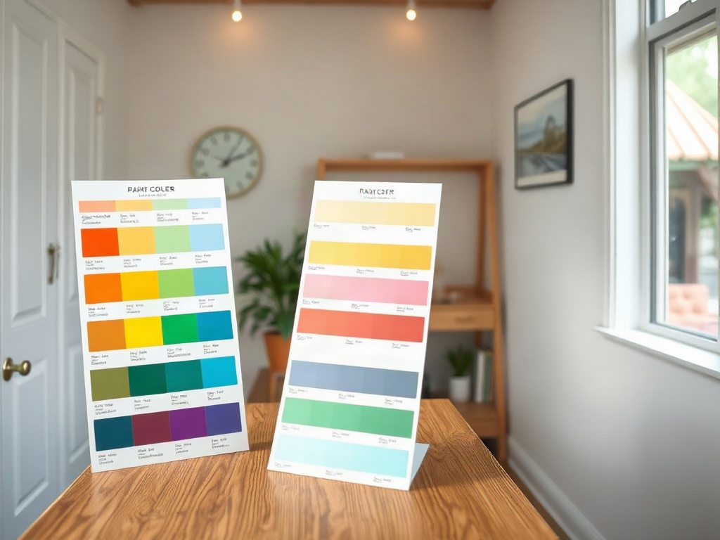 4 Điều Cần Biết Khi Sơn Bàn Làm Việc Để Đạt Hiệu Quả Tối Ưu 25 Bảng màu sơn bên cạnh bàn làm việc