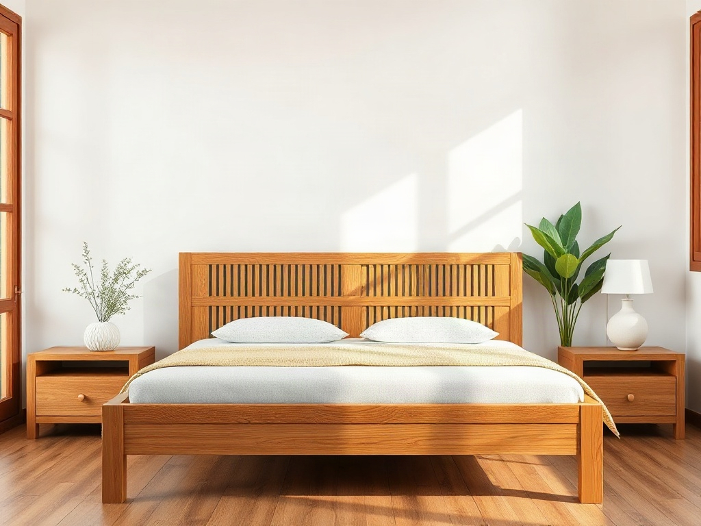 Bí quyết chọn giường gỗ đẹp - Bí quyết 2: Chọn màu sắc và tông gỗ hài hòa với tổng thể phòng ngủ